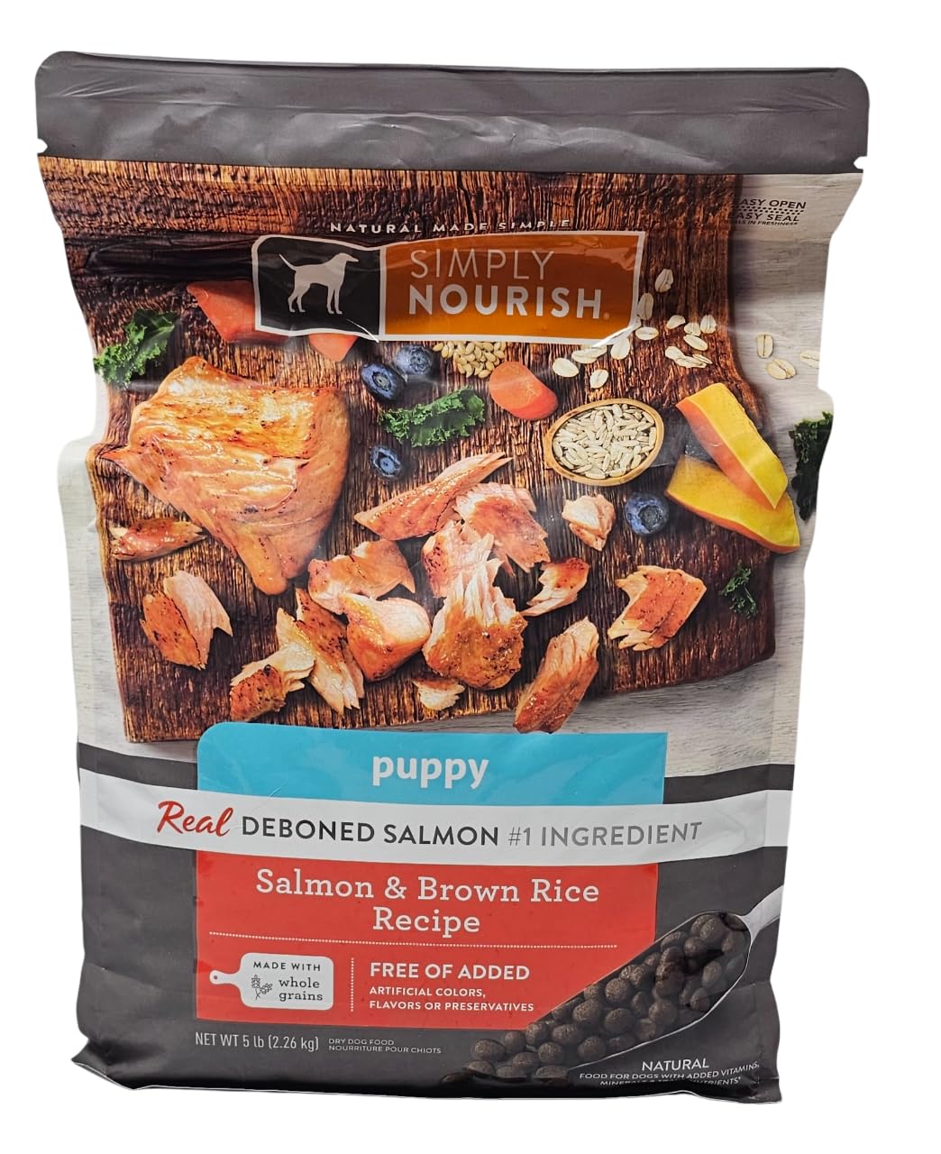 SIMPLY NOURISH back-of-bag feeding guidelines help caregivers portion meals accurately.