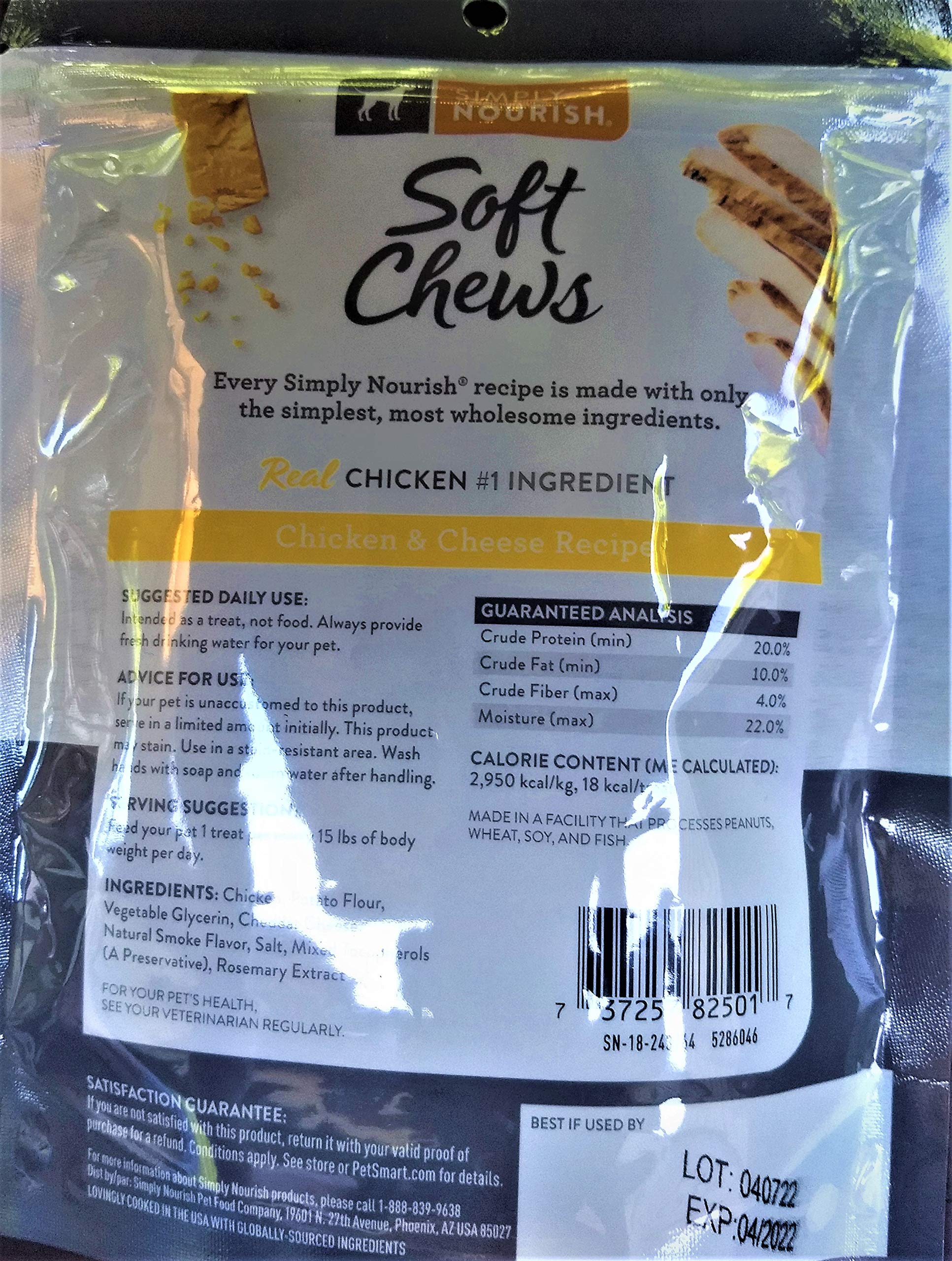 Simply Nourish soft chews chicken cheese resealable bag preserves freshness