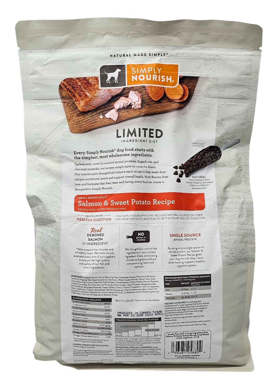 SIMPLY NOURISH small-breed sweet potato slices highlight grain-free flavor appeal
