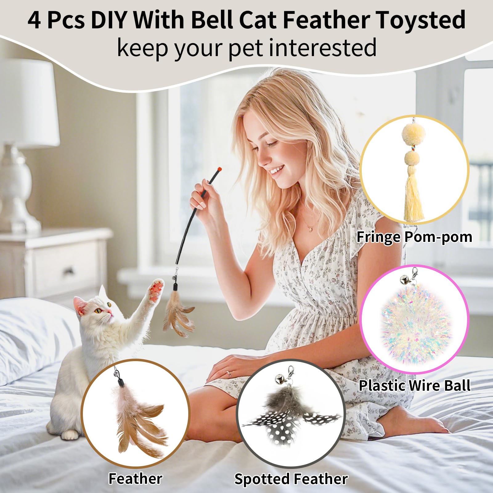Simxihong laser cat toy wand-detachable figure highlights versatile engagement with accessories.