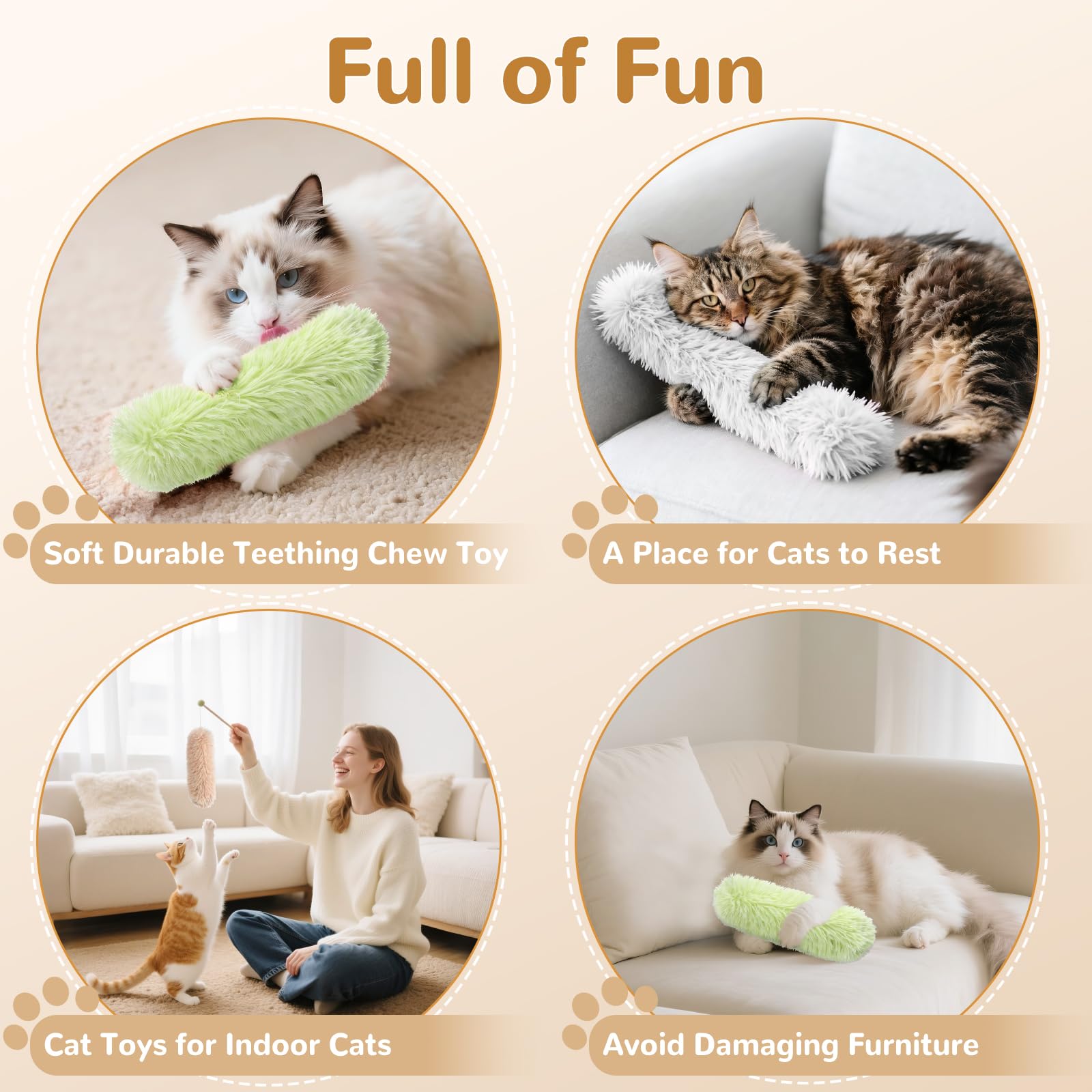 SINROBO crinkle-catnip-orange—built-in paper crunch adds engaging sound cues