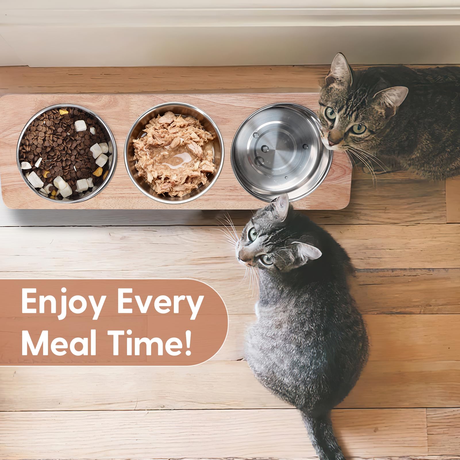 Siooko beard-friendly design with wide bowls helps feeding without crowding