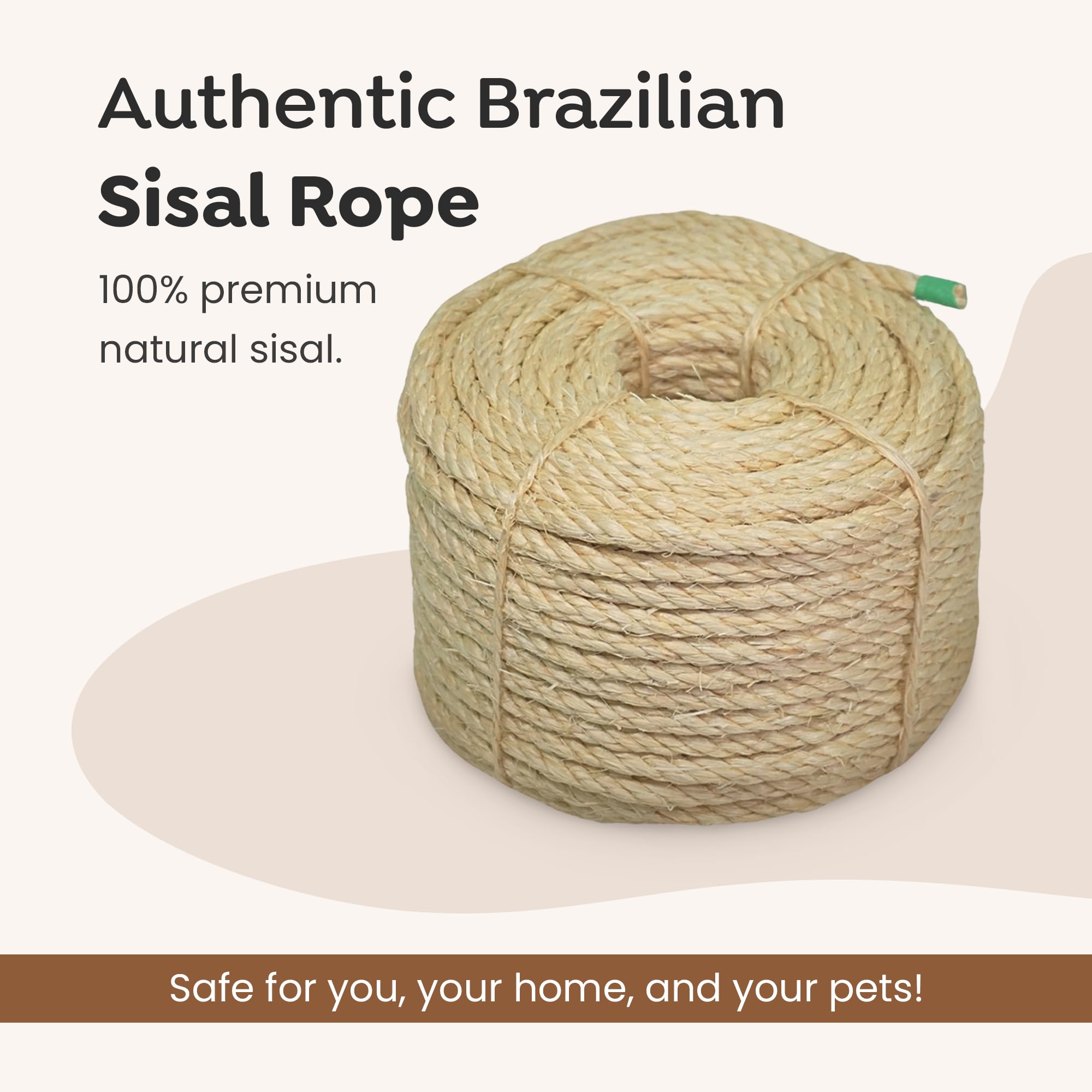 SISALANA rope on a scratching post shows durable reinforcement for pets' play.
