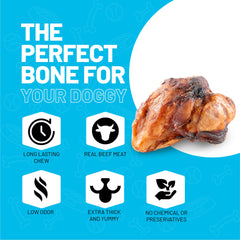 Sitka Farms beef knee caps texture displays durable chews for aggressive chewers.