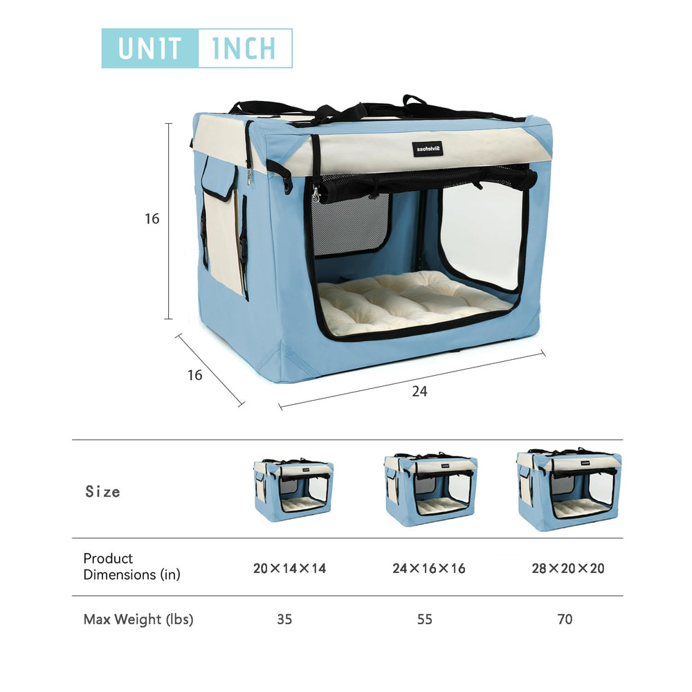 Sivlefoss car-travel-ready pet carrier fits rear seat and trunk for trips.