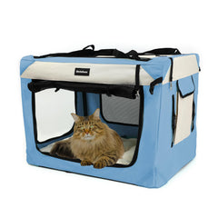 Sivlefoss large-cat-carrier folded for easy travel and compact storage.