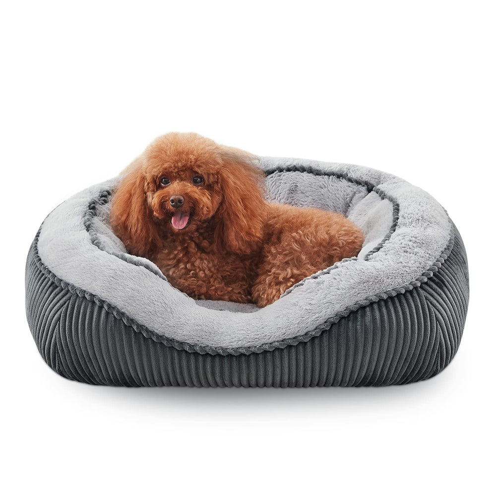 SIWA MARY dog bed gray flannel exterior offers cozy lounging for pets.