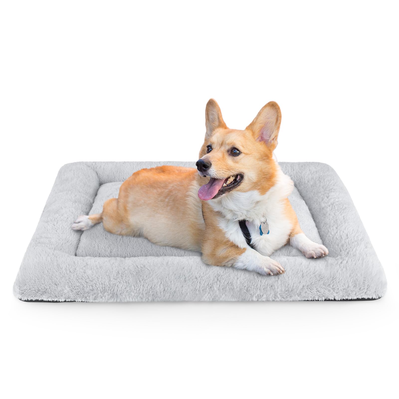 SIWA MARY dog bed mat 29x21 grey offers soft warmth for pets in crates.