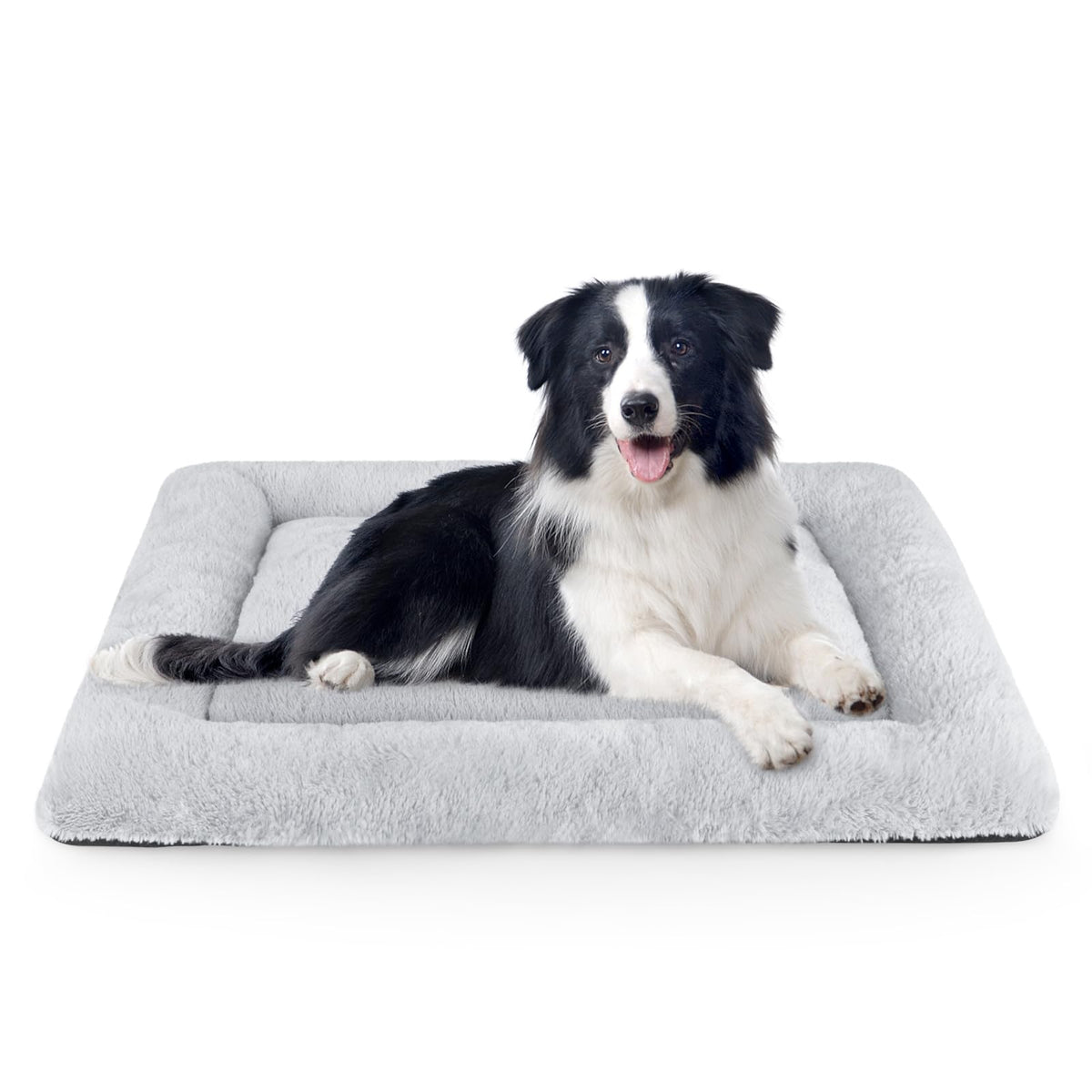 SIWA MARY dog bed mat 35x23 grey, front view, cozy crate naps.
