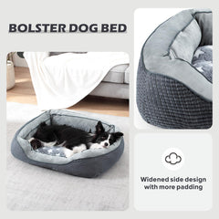 SIWA MARY dog bed wide-side-bolsters offer joint support for restful naps.