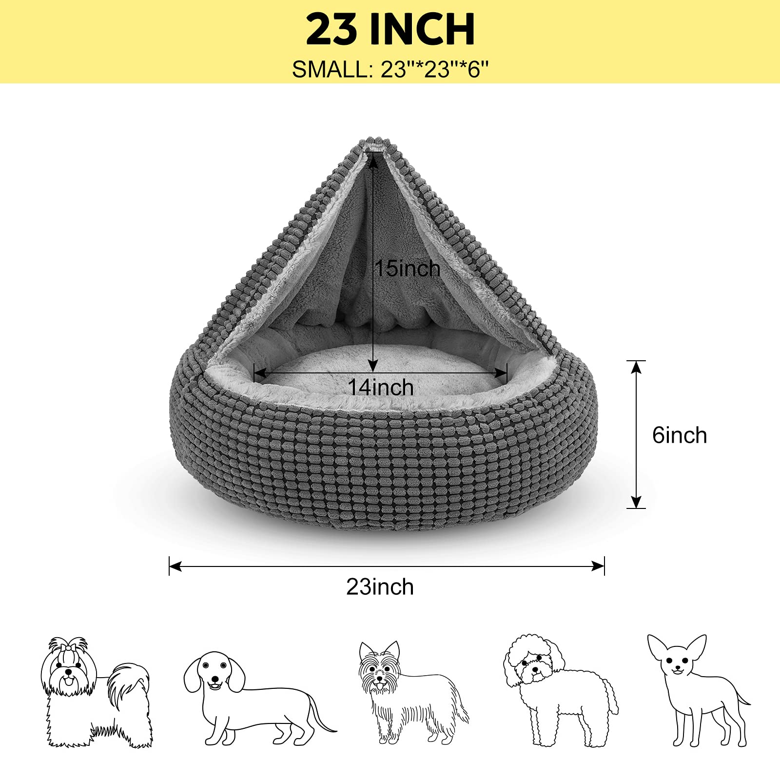 SIWA MARY donut bed with plush interior supports restful sleeping and burrow-like comfort.