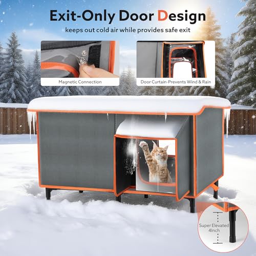 SIWA MARY large outdoor cat house accommodates multiple kittens or small pets.