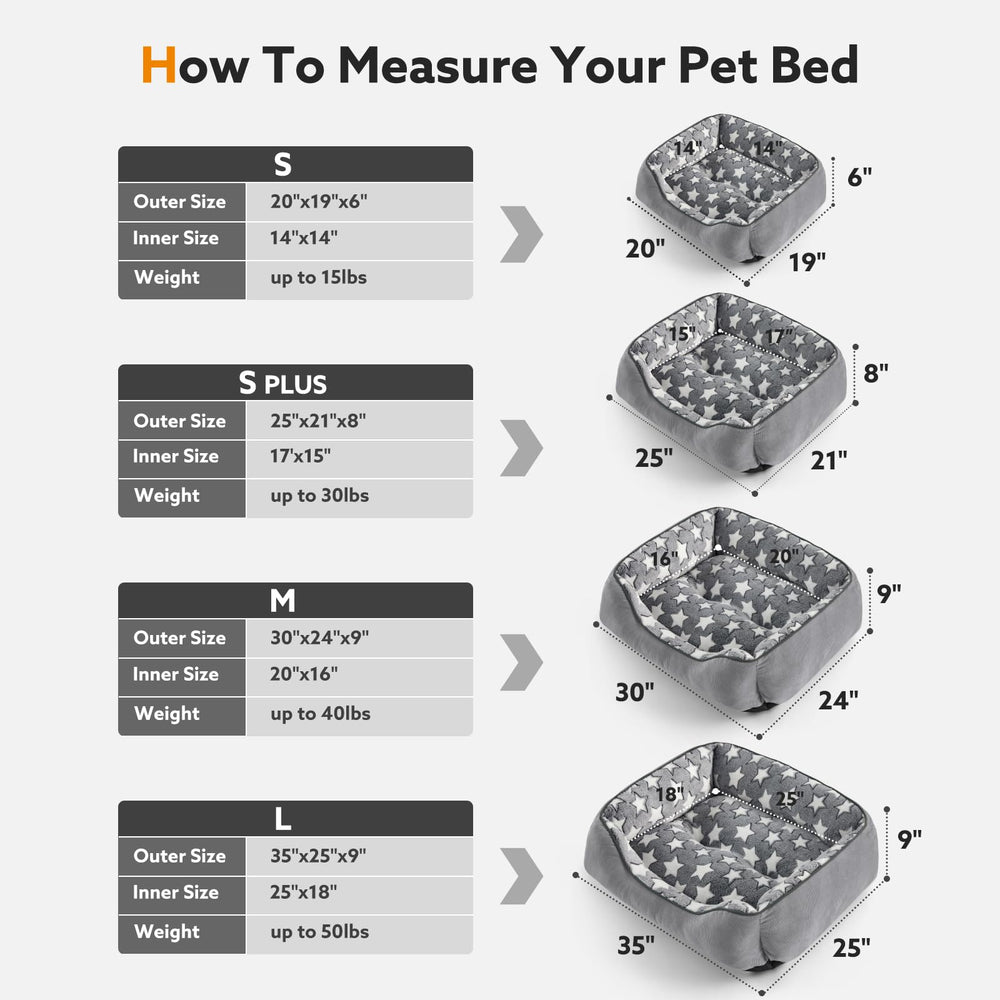 SIWA MARY dog bed size guide helps pick the right fit for pets up to 40 lbs.