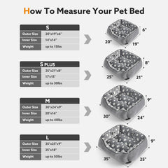 SIWA MARY dog bed size guide helps pick the right fit for pets up to 40 lbs.