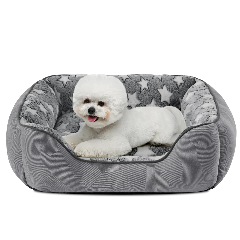 SIWA MARY rectangle dog bed with soft fluffy inside for cozy warmth.