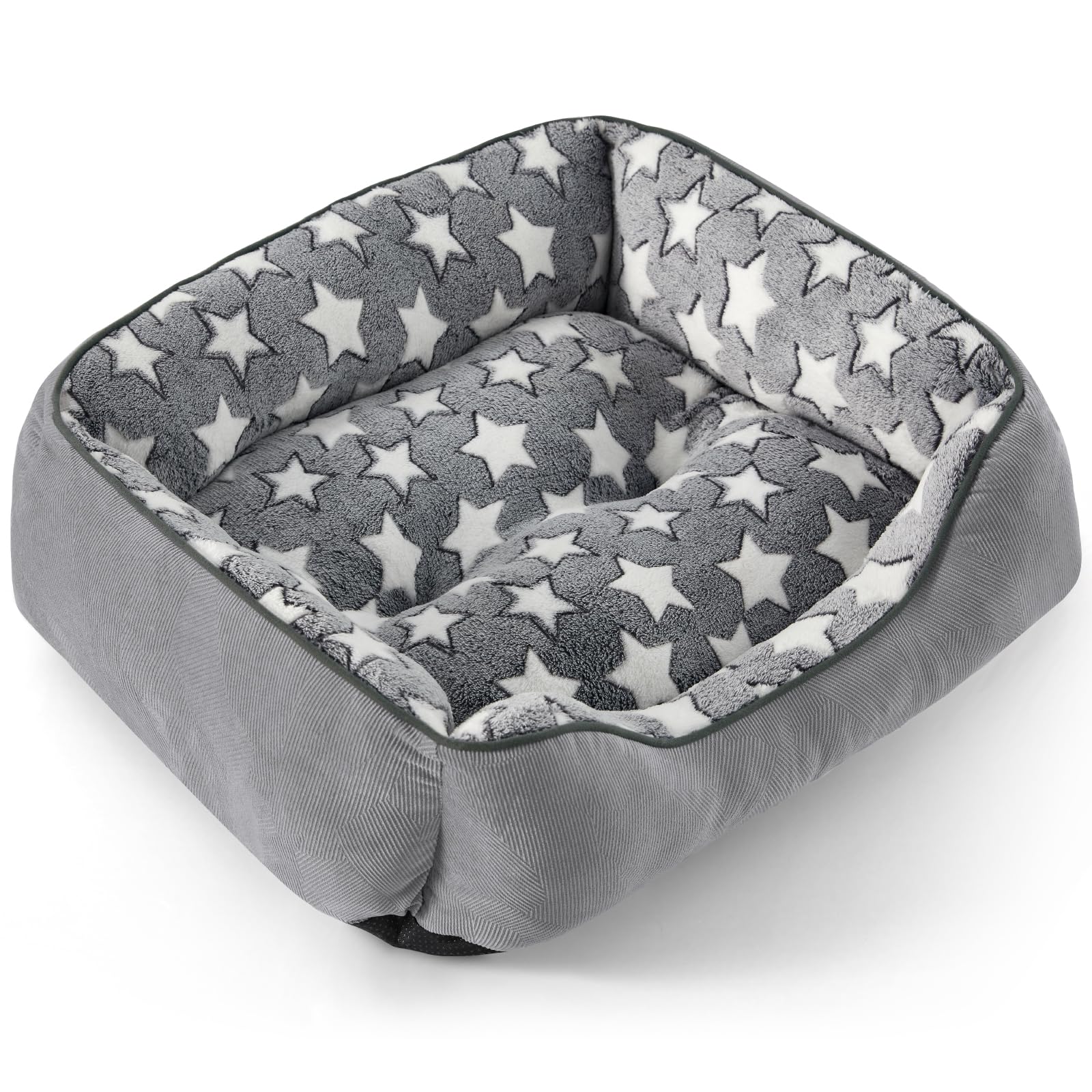 SIWA MARY rectangle dog bed with soft fluffy interior offers cozy warmth for small and medium dogs.