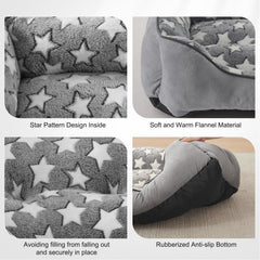 SIWA MARY rectangle dog bed in suede exterior combines durability and style.