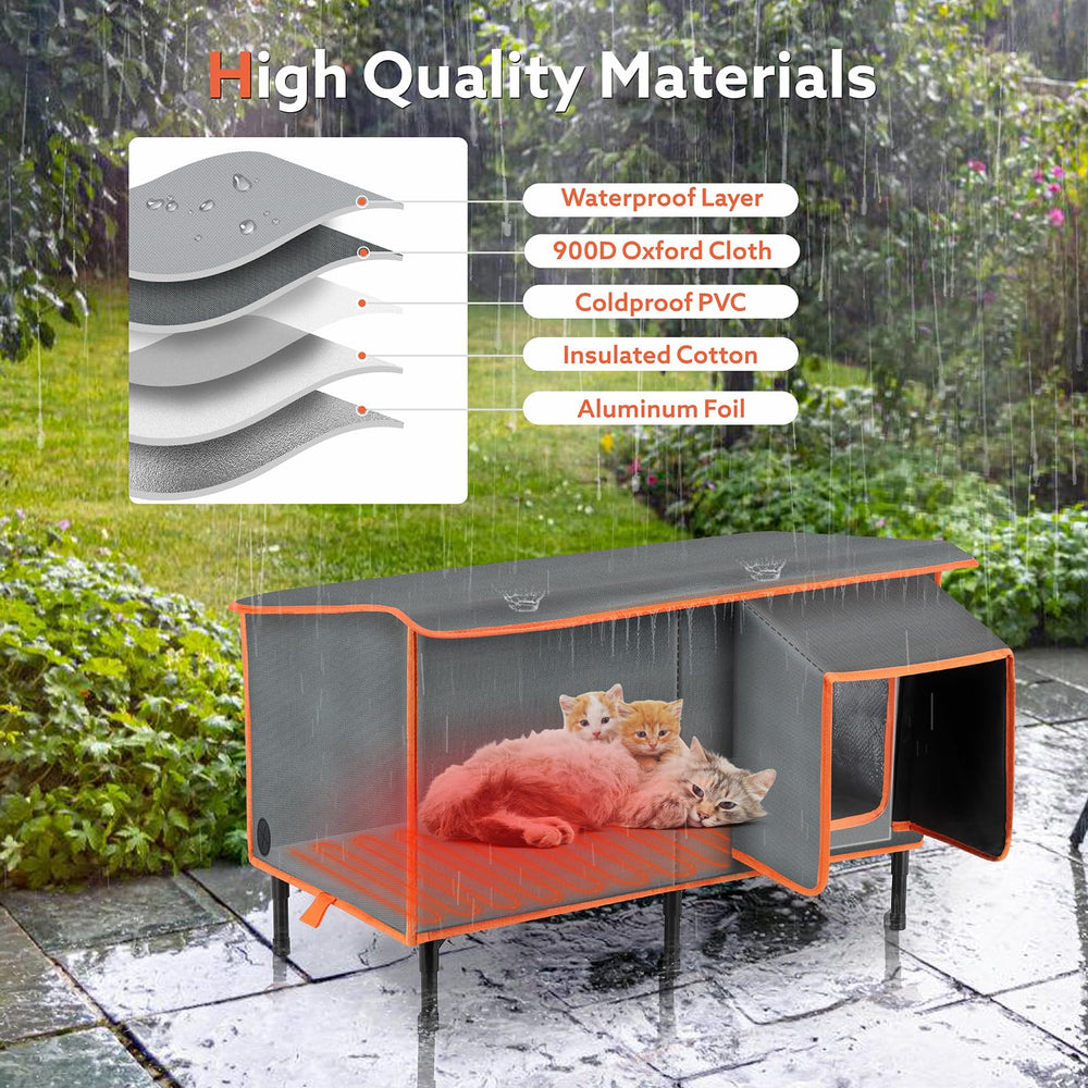 SIWA MARY weatherproof insulated cat house protects against rain and snow.