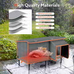 SIWA MARY weatherproof insulated cat house protects against rain and snow.