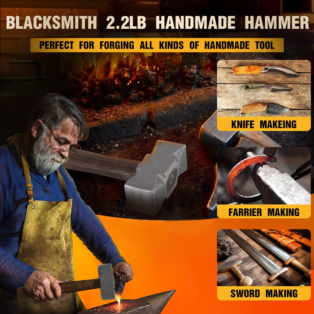 sixcow blacksmith hammer handle-wood-grip shows a comfortable anti-slip grip for control