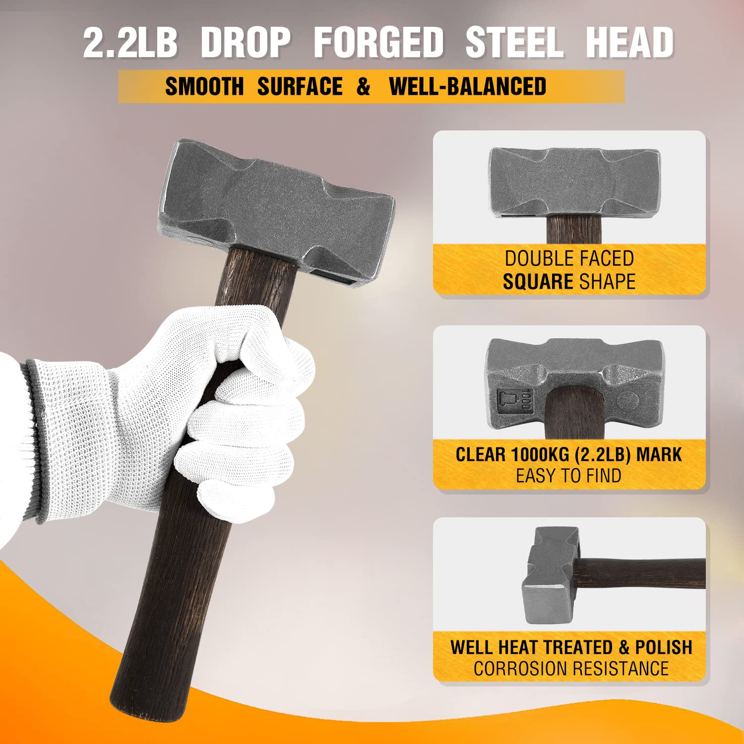 sixcow blacksmith hammer on-anvil demonstrates square head shaping metal with accuracy