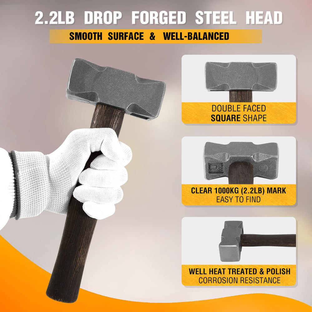 sixcow blacksmith hammer on-anvil demonstrates square head shaping metal with accuracy