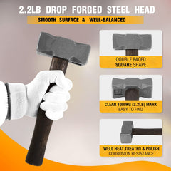 sixcow blacksmith hammer on-anvil demonstrates square head shaping metal with accuracy