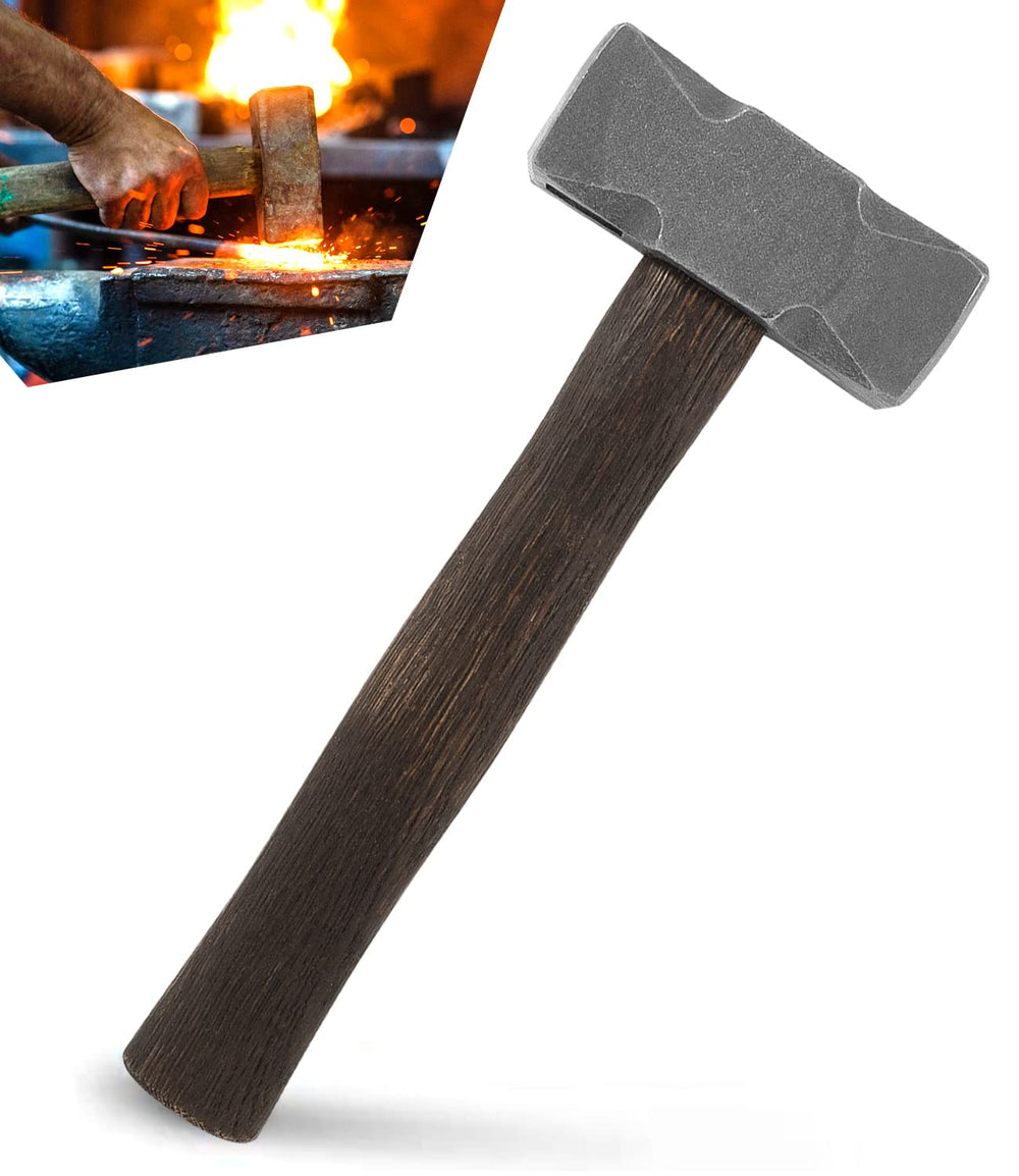sixcow blacksmith hammer-packaging-guarantee showcases 30-day return and 12-month warranty