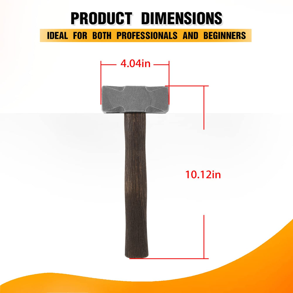 sixcow blacksmith hammer vibration-dampened-grip reduces fatigue during extended forging