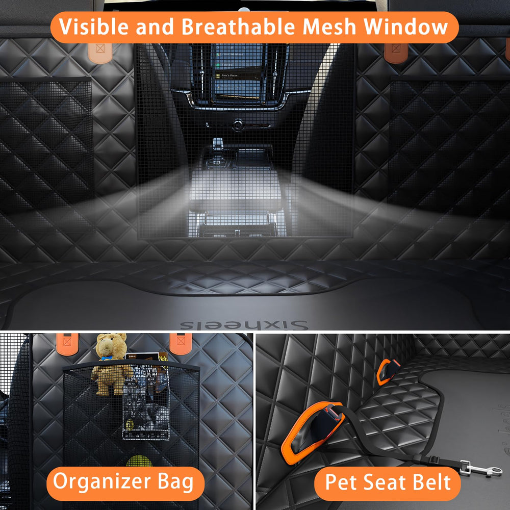 Sixheels foldable seat cover with storage bag for travel organization.