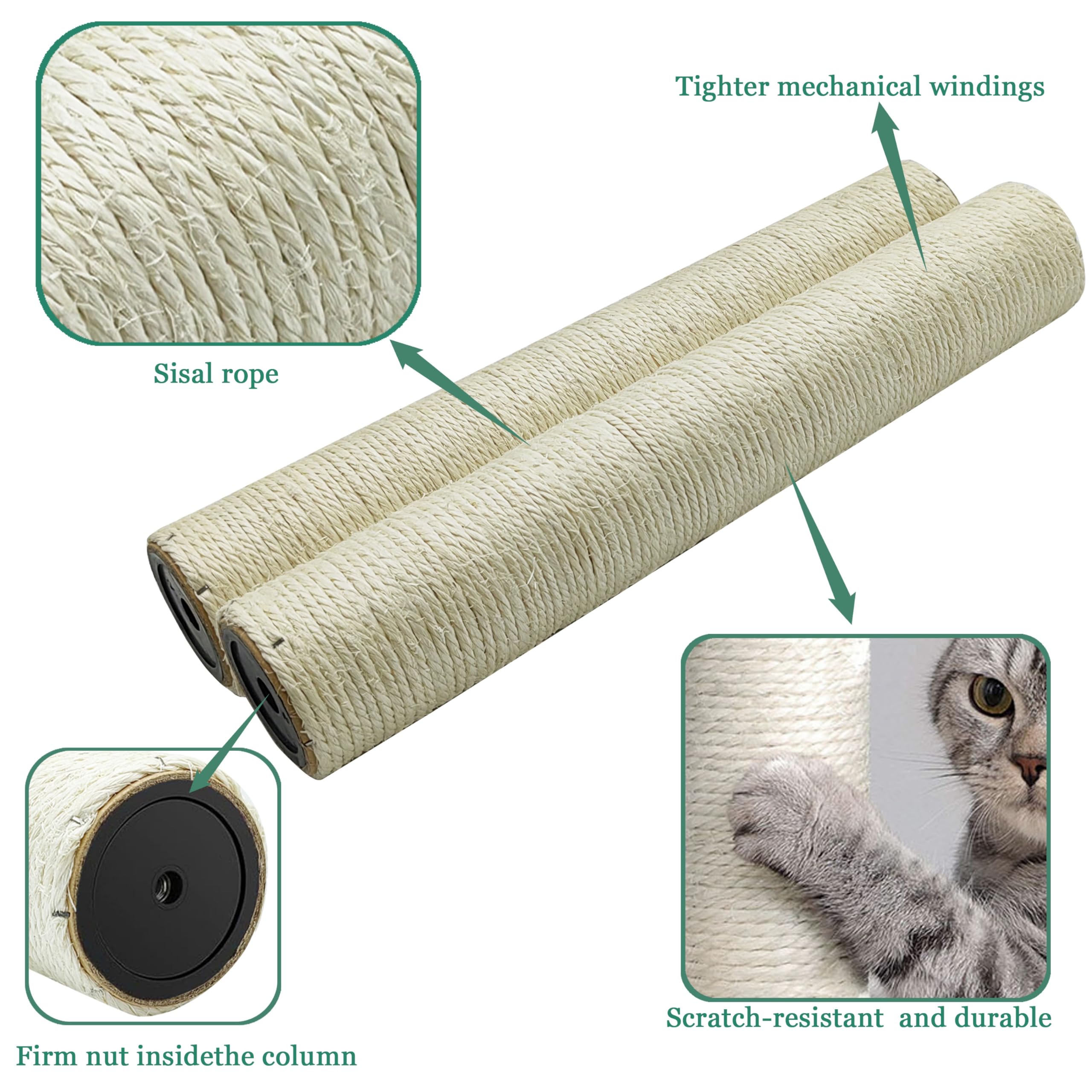 SIYIPURR replacement posts install easily to upgrade your cat tree.