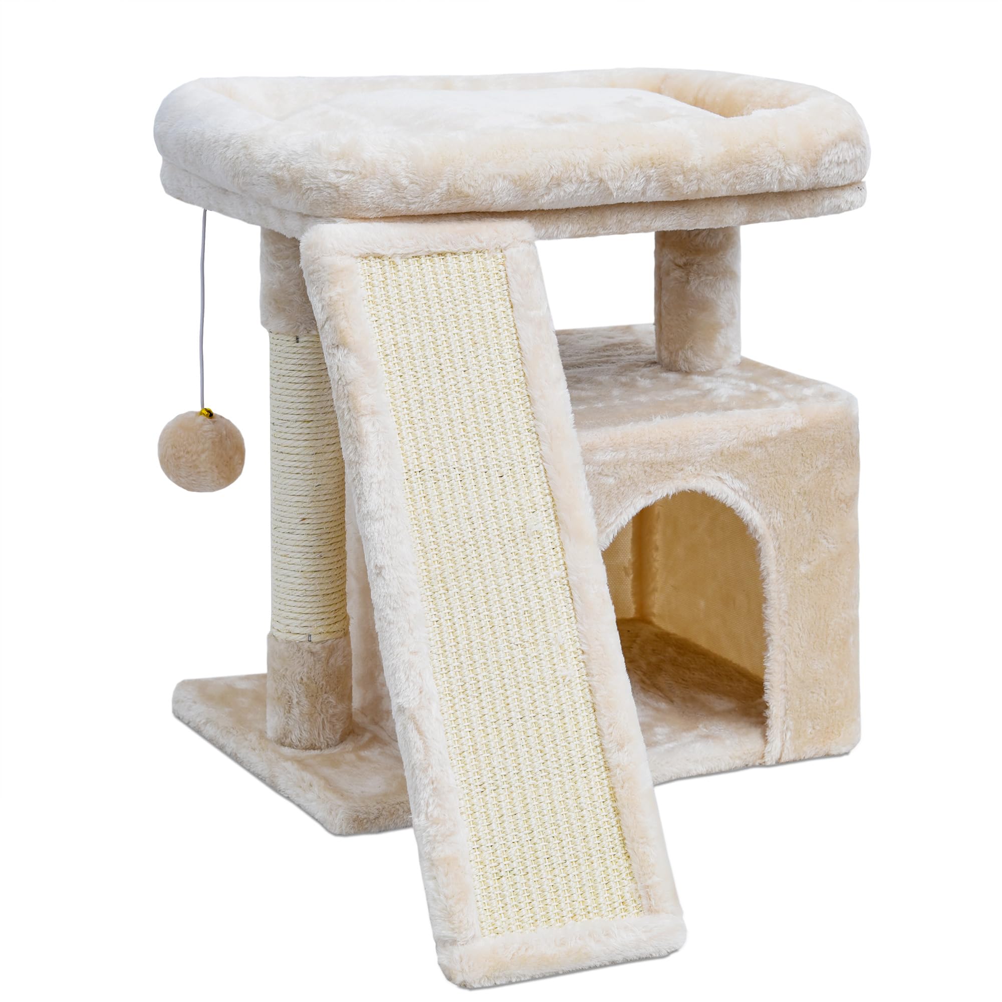 SIYIPURR small cat tree with scratching post promotes healthy scratching and playtime indoors.