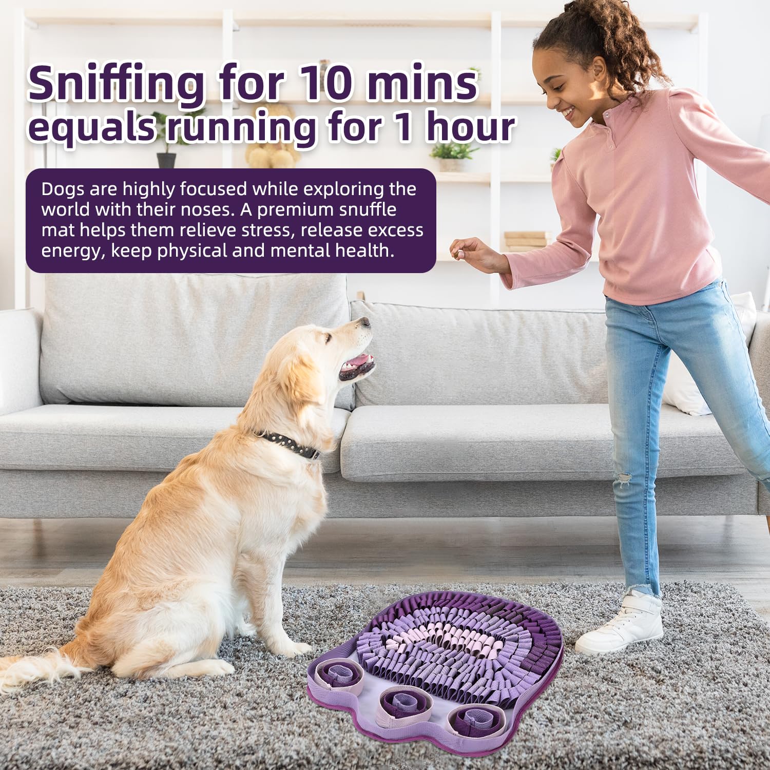 SJPNVUS snuffle mat purple color brightens home playtime