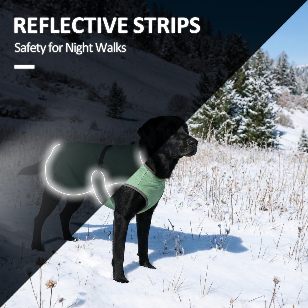 Skipgear Athletic Fit Dog Fleece Jacket reflective strips boost visibility during dawn or dusk.