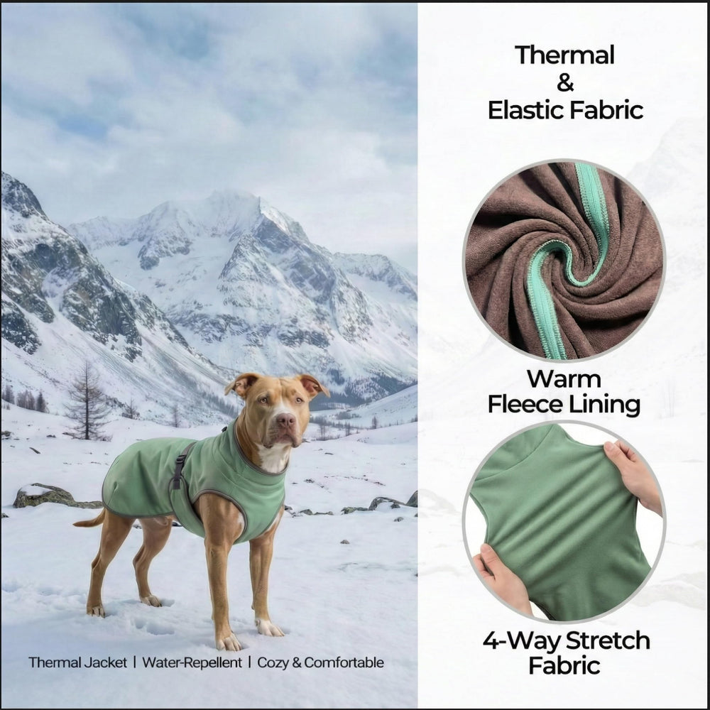 Skipgear Athletic Fit Dog Fleece Jacket soft fleece interior keeps warmth without bulk.