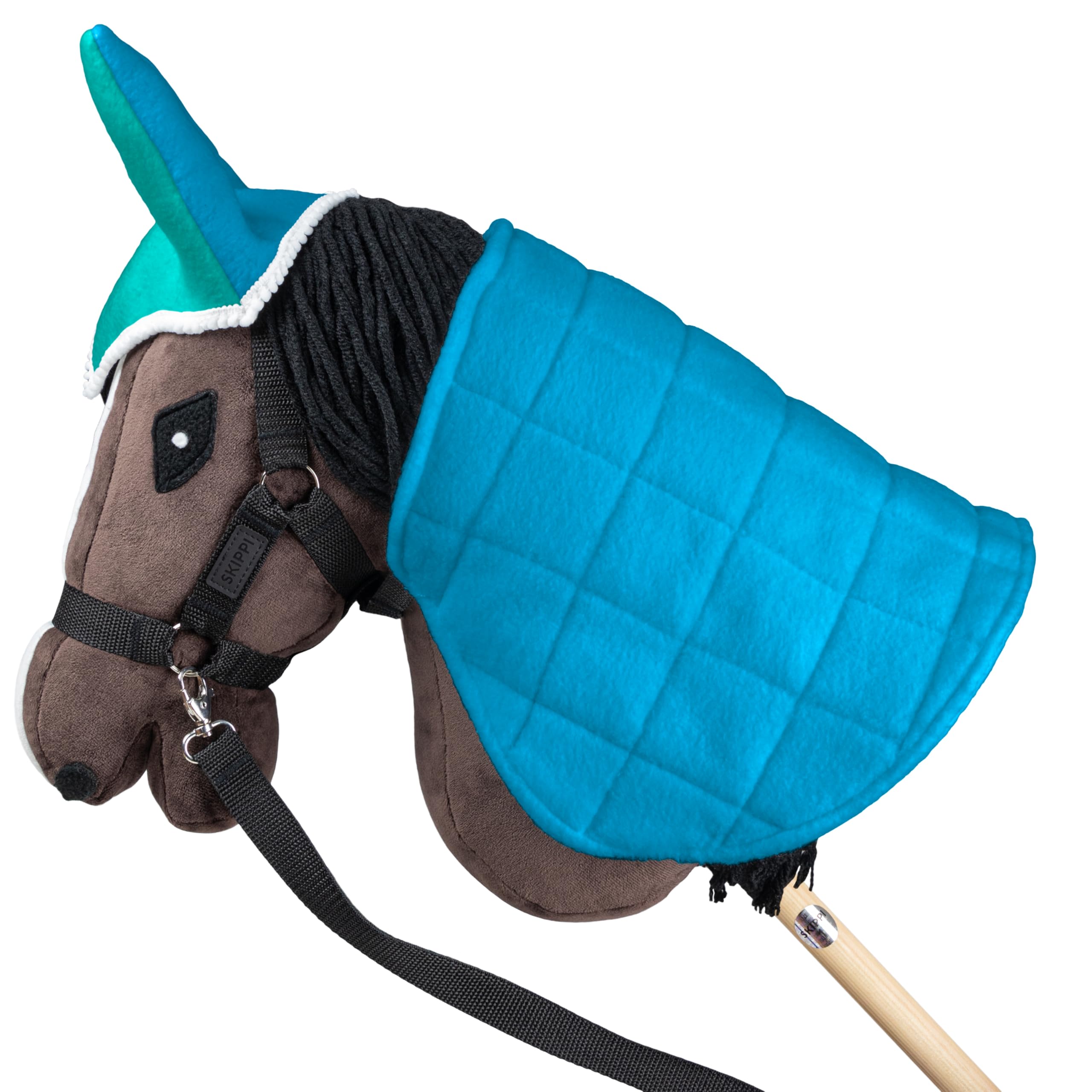 SKIPPI hobby horse fly ears detail shows 17x15 cm ears for a realistic touch
