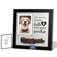 Skittypurr dog memorial frame with collar display preserves memories and keeps the collar secure.