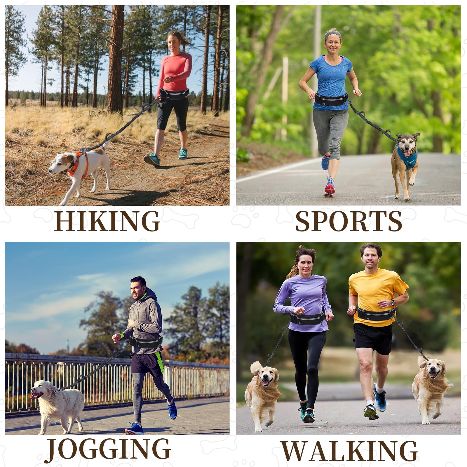 Skmeditec all-in-one dog-walking solution offers hands-free control plus organized storage.