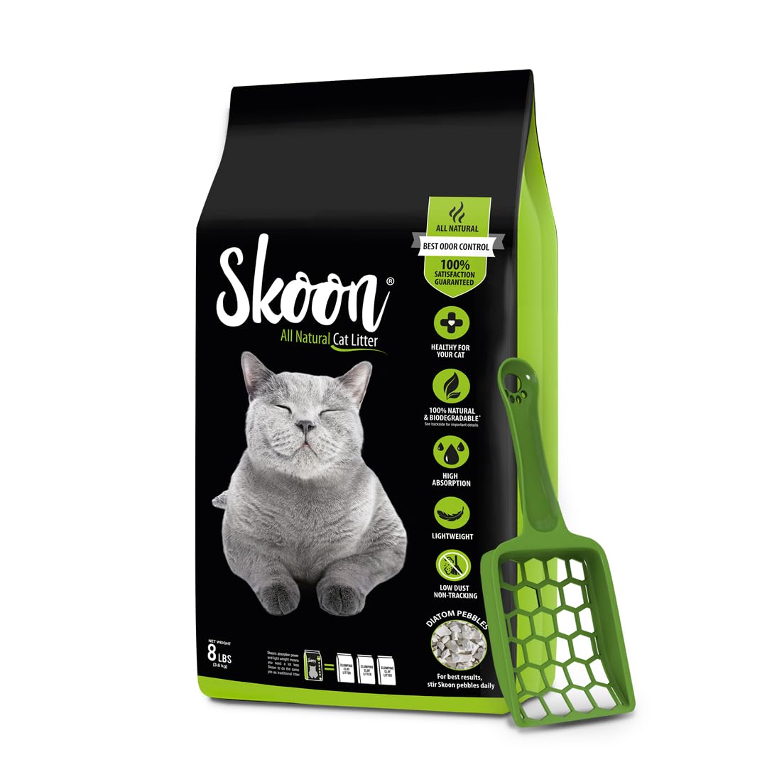 Skoon Original litter absorbs urine quickly for a dry, odor-controlled box.