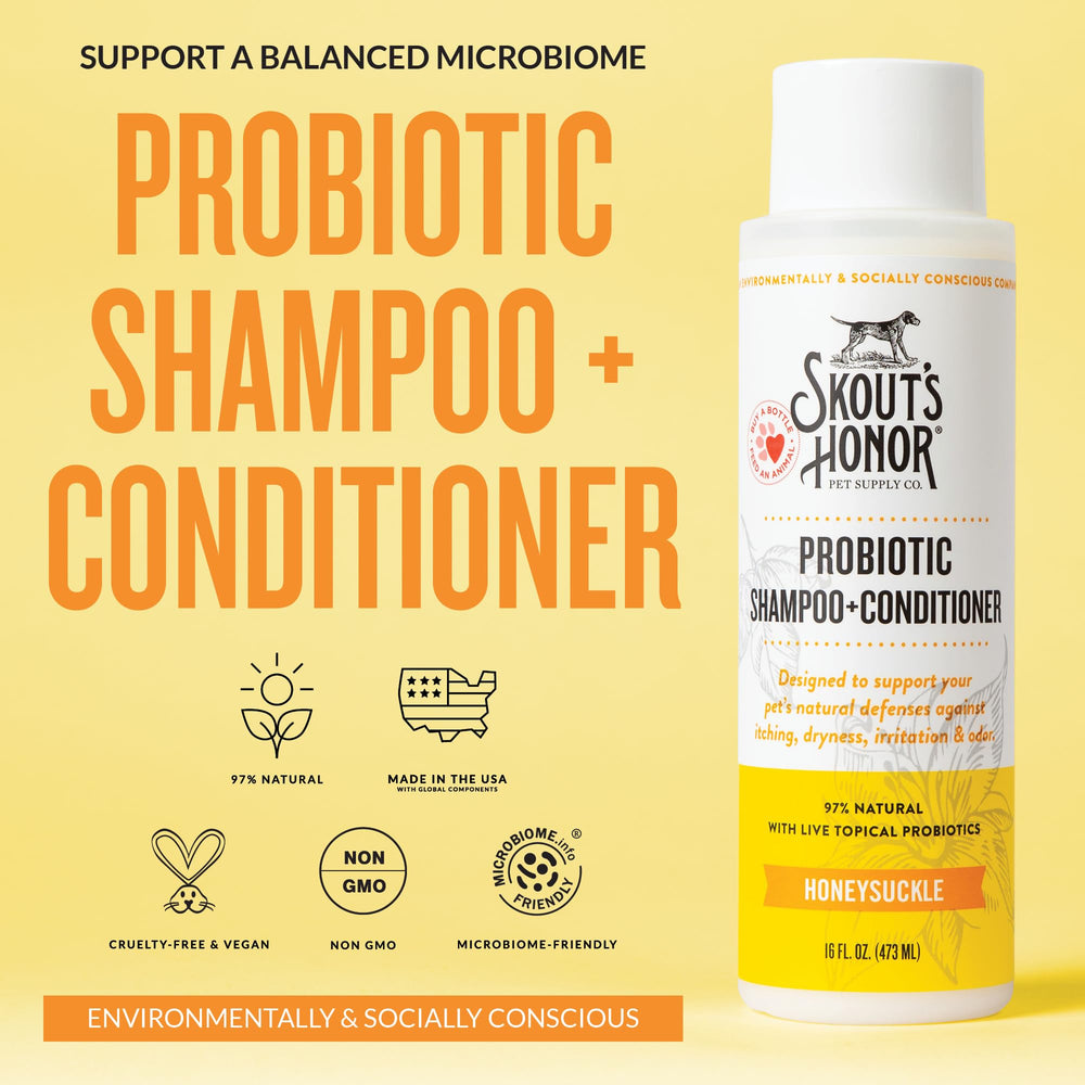 SKOUT'S HONOR acondicionador probiótico para perros con omega-3, pelo sedoso.
