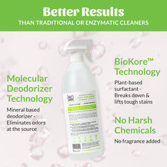 Skout's Honor carpet odor removal solution applied to carpet fibers