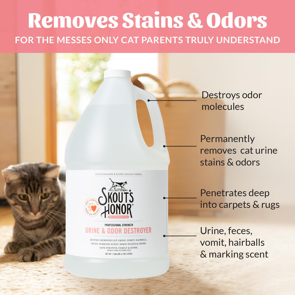 128-ounce bottle emphasizes value for frequent cleaning and large spaces with Skout's Honor.