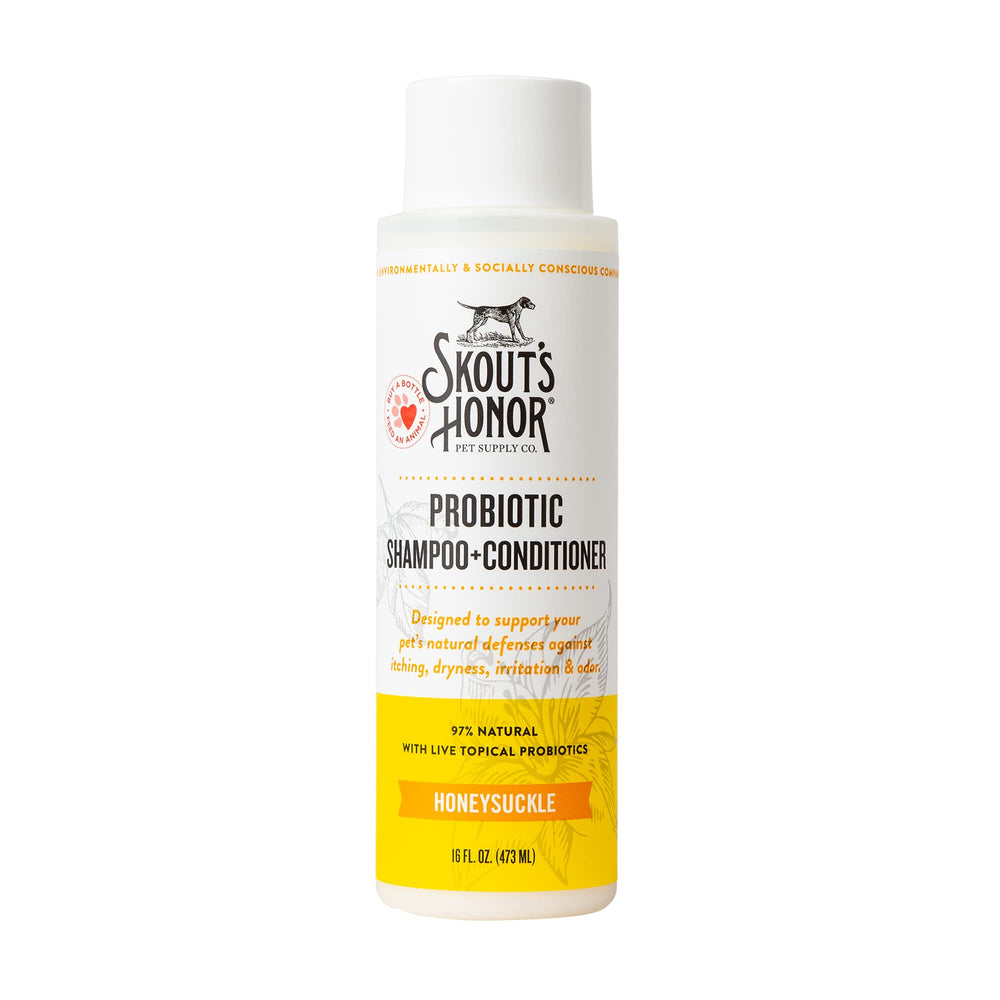 SKOUT'S HONOR champú probiótico para perros con aguacate, limpieza suave para la piel.