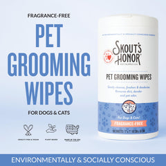 Skout's Honor pet grooming wipes for skin folds provide a soothing clean.