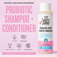 Skout's Honor probiotic dog shampoo foamy lather provides gentle cleansing for muddy paws