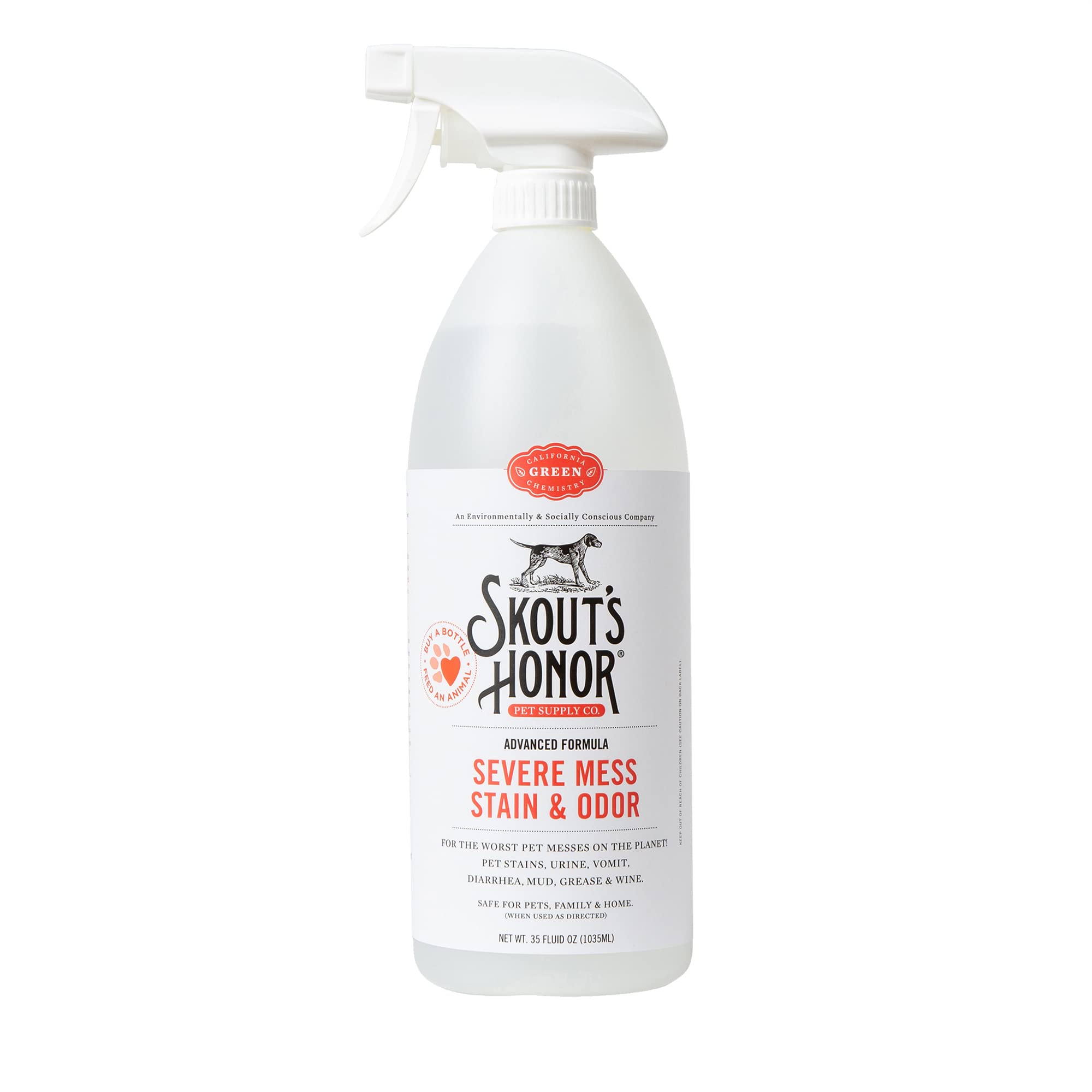 SKOUT'S HONOR Severe Mess Odor Remover bottle 35oz ready for tough pet stains