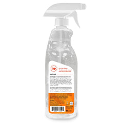 Stay Off spray action shows easy application for dog deterrence near doors or furniture