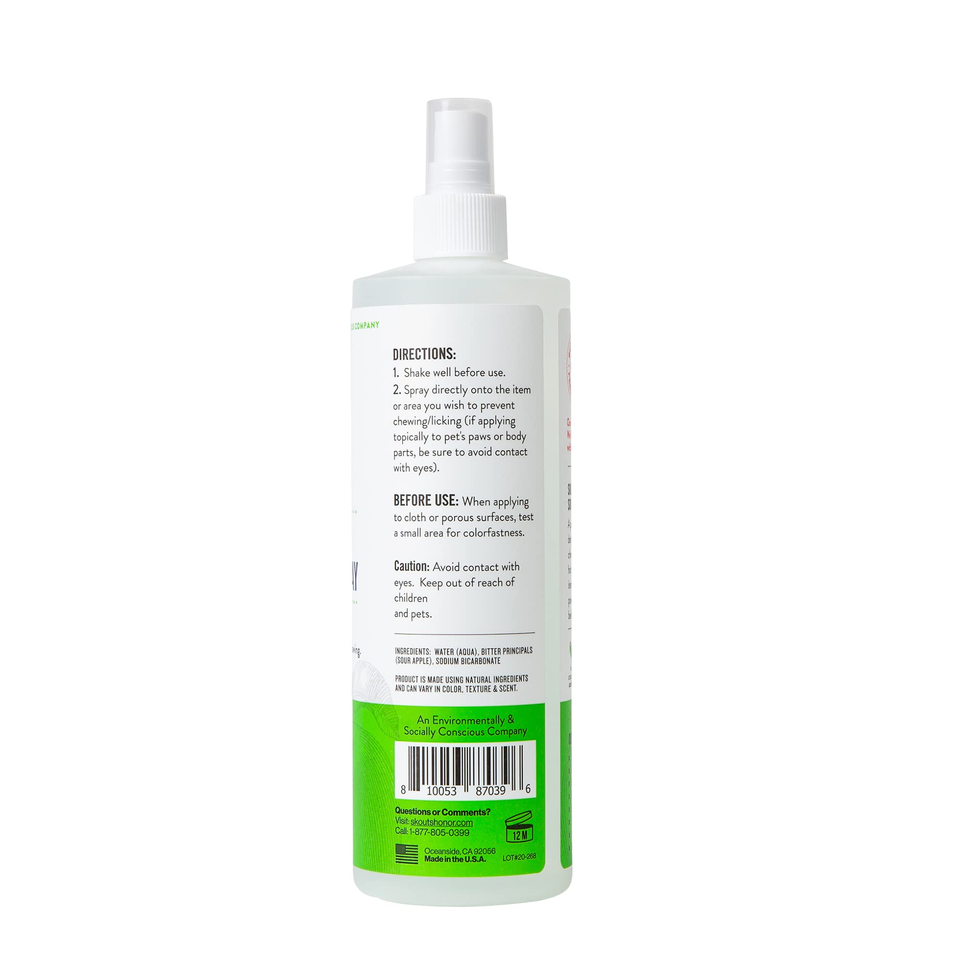 SKOUT'S HONOR spray mist on furniture helps deter pets from chewing.