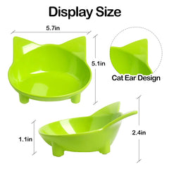 Skrtuan wide shallow design bowls ease whisker fatigue for cats and small dogs.