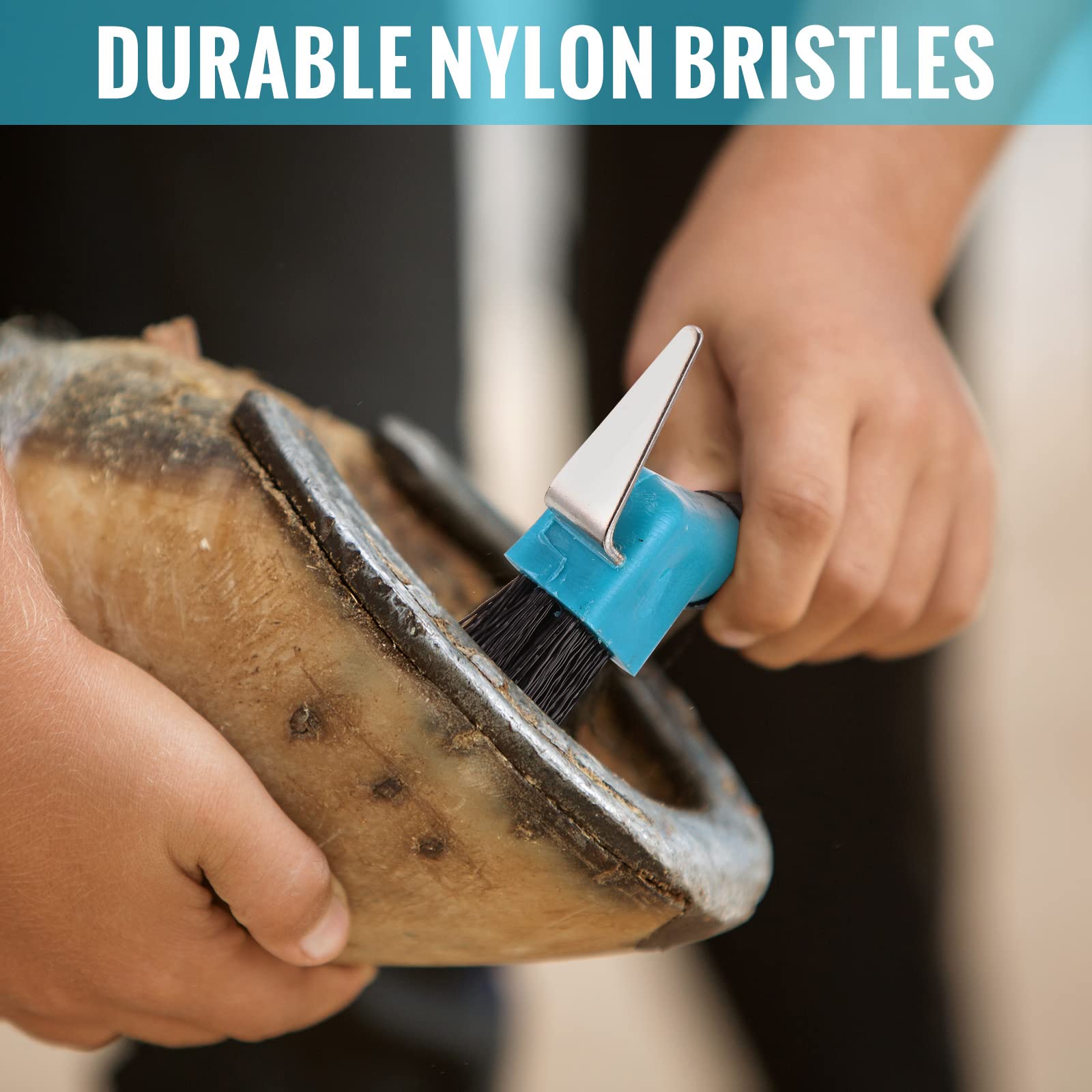 Skylety stable cleaning kit shown for hoof cleaning and barn use.